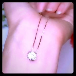 1 CT Moissanite pendant on 14k yellow gold